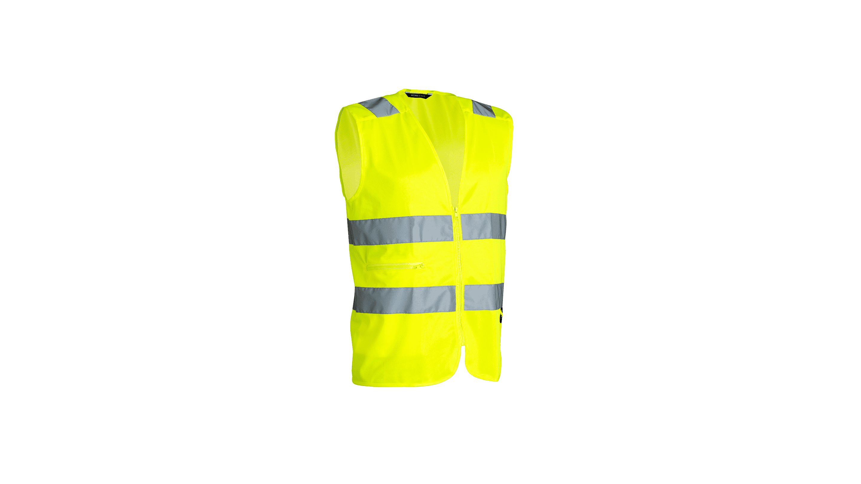 Worksafe Unisex Hi-Vis Zip Vest cl 2, Reflexväst