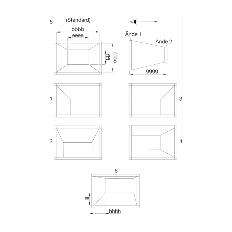 Lindab KD-C – Rektangulär dimensionsförändring