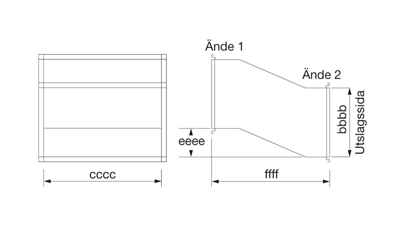 Lindab KS-C – Rektangulär S-böj