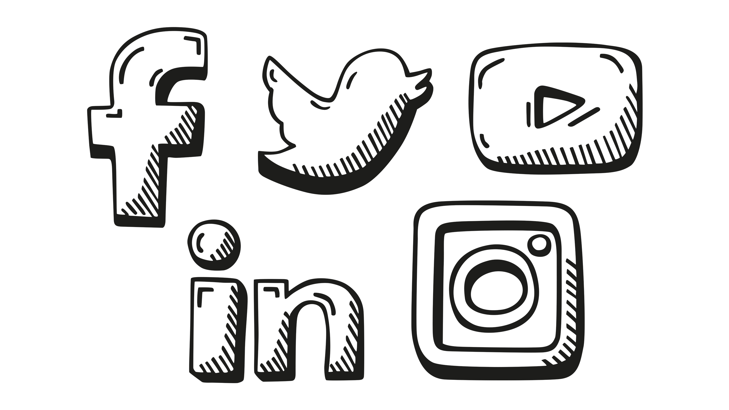 Olika logotyper för sociala medier