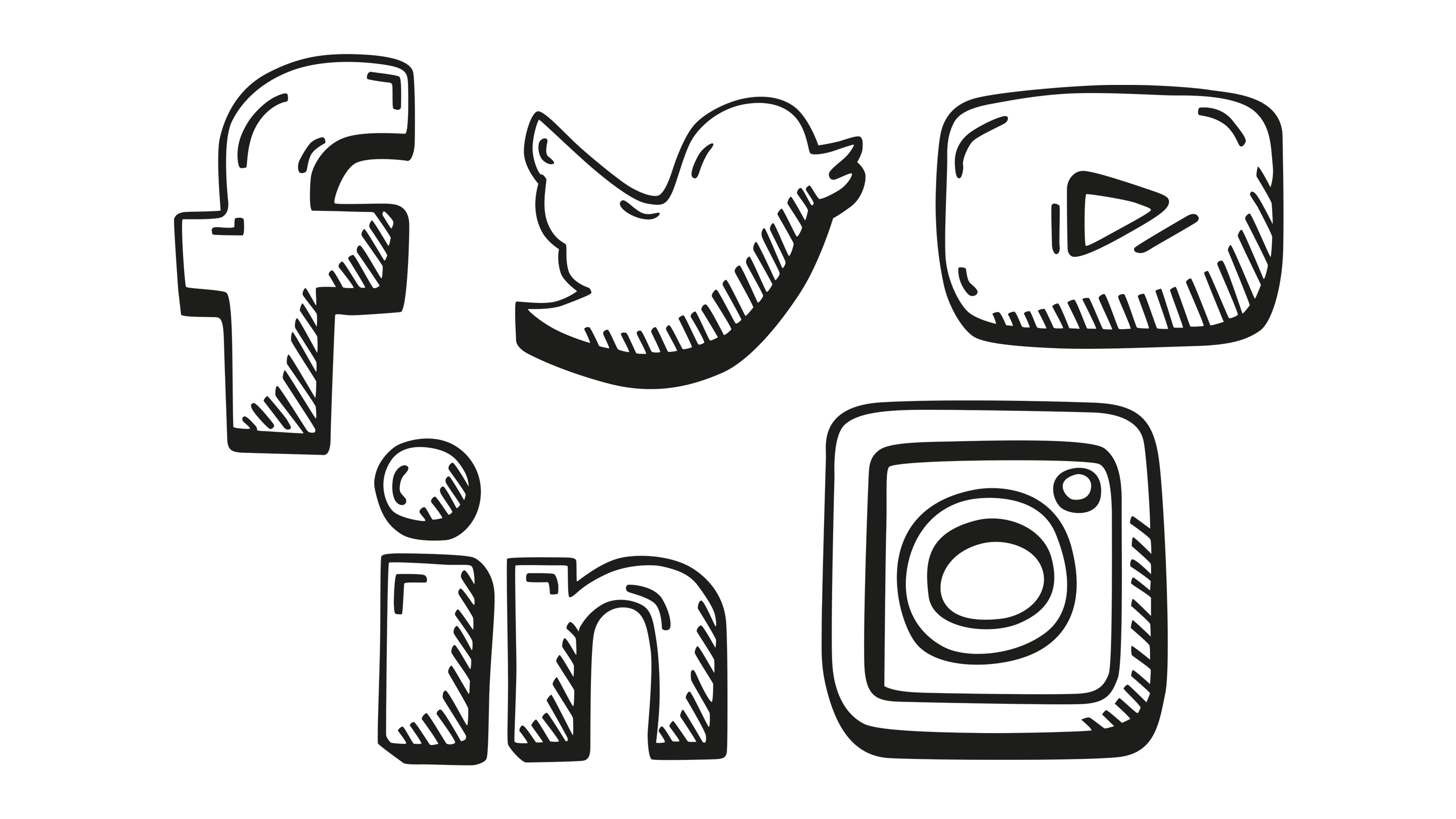 Olika logotyper för sociala medier